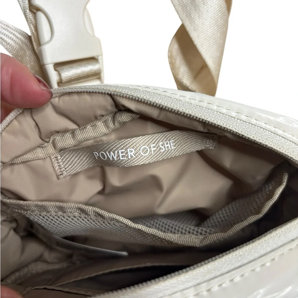Athleta Quilted Belt Bag Cream Ivory Adjustable Strap Power of She - Picture 5 of 8